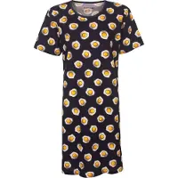 Temptation Dames Bigshirt - Nachthemd - Geel-Blauw - Maat S