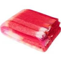 Stackelbergs Plaid-Mohairdeken Mohair-Wol Rood L 140 cm B 180 cm