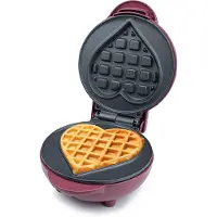 Korona mini wafelijzer hart 9,5 cm - roze