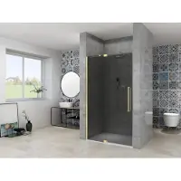 Van Rijn ST08 douchedeur met rookglas 105-115cm messing