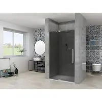 Van Rijn ST08 douchedeur met rookglas 105-115cm RVS