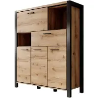 Meubella | Opbergkast eiken zwart 119x40x140