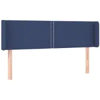 vidaXL Hoofdbord met randen 147x16x78/88 cm stof blauw