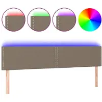 vidaXL Hoofdbord LED 200x5x78/88 cm stof taupe