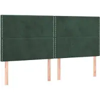 vidaXL Hoofdbord donkergroen 200x5x118/128 cm fluweel