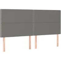vidaXL Hoofdbord donkergrijs 180x5x118/128 cm Stof