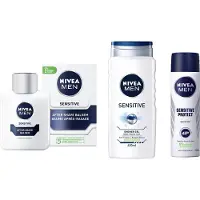 Nivea Men - Set - Sensitive After Shave Balsem / Douchegel / Deo Spray