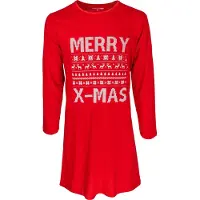Temptation dames nachthemd - maat XXL - lange mouw - Merry x-mas - rood