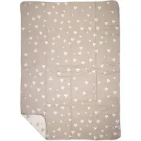 Mars & More plaid hartjes all over beige 130x180cm
