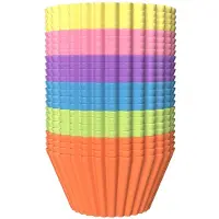 Intirilife 24 stuks herbruikbare kleurrijke siliconen muffinvormpjes Cupcakevormpjes voor het bakken en maken van desserts en snacks