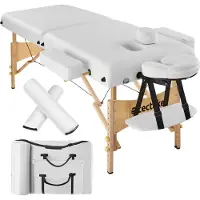 TecTake - Massagetafel Behandeltafel - matras van 7,5 cm hoog + rolkussens en draagtas - behandelbank – incl. opbergtas – opvouwbaar