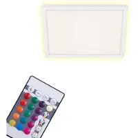 Briloner SLIM - LED Plafonniére - plafondlamp dimbaar - plafondlamp - RGB - kleurbediening - achtergrondverlichting - incl. afstandsbediening - 15 Watt - 1.850 lumen - 4.000 Kelvin - wit