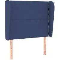 vidaXL Hoofdbord met randen 103x23x118/128 cm stof blauw