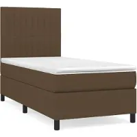 vidaXL Boxspring met matras stof donkerbruin 90x190 cm