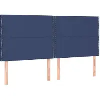vidaXL Hoofdbord blauw 200x5x118/128 cm stof