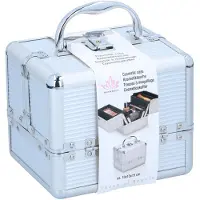 Touch of Beauty Make Up Koffer Zilver - Cosmetica Organizer - met Handvat en Sleutelslot