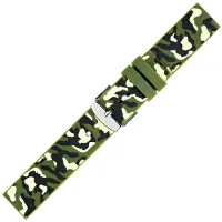 Morellato Horlogebandje - Morellato horlogeband Camouflage - Silicone - Groen - bandbreedte 20.00 mm