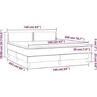 vidaXL Boxspring met matras fluweel roze 160x200 cm
