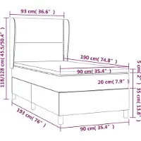vidaXL Boxspring met matras stof blauw 90x190 cm
