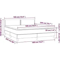 vidaXL Boxspring met matras stof blauw 180x200 cm