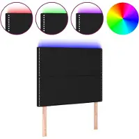 vidaXL Hoofdbord LED 100x5x118/128 cm stof zwart