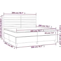 vidaXL Boxspring met matras stof taupe 200x200 cm