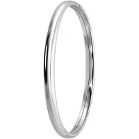 Lucardi Dames Zilveren bangle 5mm - Armband - 925 Zilver - Zilverkleurig - 58 mm