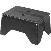 Pricenet Opstapje - 42 x 29.5 x 24 cm - Krukje - Anti Slip - Inklapbare kruk - Trapje - Kampeerstoel - Draagbaar - Compact ontwerp - Kunststof - Zwart