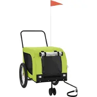 vidaXL Hondenfietstrailer oxford stof en ijzer groen en zwart