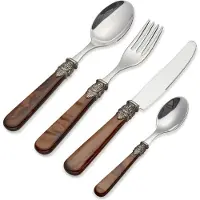 EME 4-delig, Bestekset, voor 1 persoon, Bruin (parelmoer), voor het diner, Napoleon