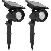 Ks Verlichting Set 2 stuks LED Solar tuinspot zwart