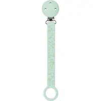 Nattou Silicone - Fopspeenketting met Universele Bevestiging - 21 cm - Munt Groen Patroon