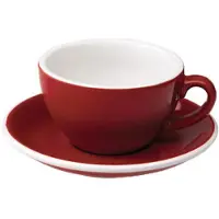 Loveramics Cappuccino kopje met een schoteltje Egg Red, 200 ml