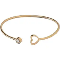 Manfield Goudkleurige bangle met hartje | Maat adult