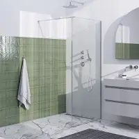Brauer Season Inloopdouche 90x200cm Met Muurprofiel Omkaderd - Chroom - Veiligheidsglas - Douche, Douchewanden, Inloopdouche, Vaste Wand - 8720724514851