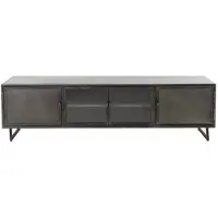 AnLi Style TV-meubel 180cm Rift metal (Zwart, 180x50x40cm)