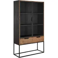 DTP Home Cosmo vitrinekast teakhout 100x40x180cm