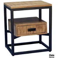 Benoa Len 1 Drawer Bedside/Sidetable 50 cm (Naturel, 45x50x36cm)
