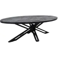 MD Interior Susy ovale salontafel zwart mangohout 130x60cm