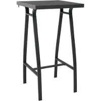 vidaXL Tuinbartafel 60x60x110 cm gehard glas zwart
