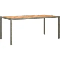 vidaXL Tuintafel 190x90x75 cm poly rattan en acaciahout grijs