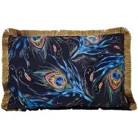 Mars & More kussen fluweel pauw staart gouden franjes 40x60cm