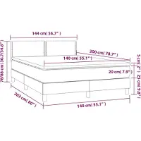 vidaXL Boxspring met matras kunstleer grijs 140x200 cm