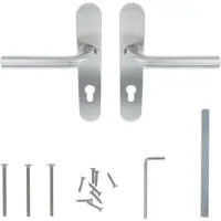 ODShop deurklink Modern rond op ovaal schild PC72 rvs