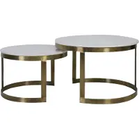 Light & Living salontafel perlato set van 2 75x75x47cm -