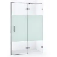 Maxaro Diamond Douchedeur | 120 cm Chroom Helder met matte strook Draaideur