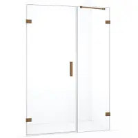 Maxaro Diamond Douchedeur | 135 cm Koper Helder glas Draaideur | Douchedeur glas | Glazen Douchedeur | Nisdeur Douche
