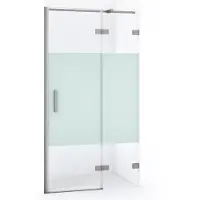 Maxaro Diamond Douchedeur | 90 cm Rvs Helder met matte strook Draaideur