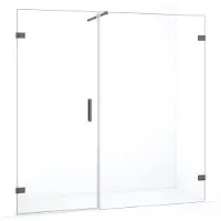 Maxaro Diamond Douchedeur | 195 cm Zwart metaal Helder glas Draaideur