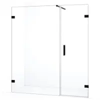 Maxaro Diamond Douchedeur | 175 cm Mat zwart Helder glas Draaideur | Douchedeur glas | Glazen Douchedeur | Nisdeur Douche